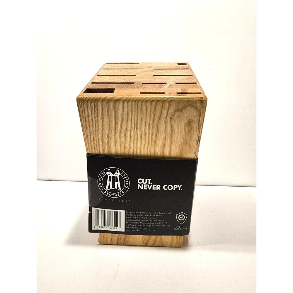 Schmidt‎ Brothers 12 Slot Hometown Knife Block  Natural Finish New